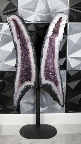 crystals healing Amethyst Butterfly Wings On Custom Metal Stand Crystalz.com