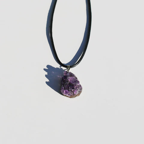 crystals healing Amethyst Cluster Necklace Crystalz.com