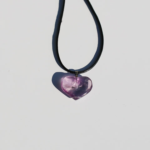 crystals healing Amethyst Heart Necklace Crystalz.com