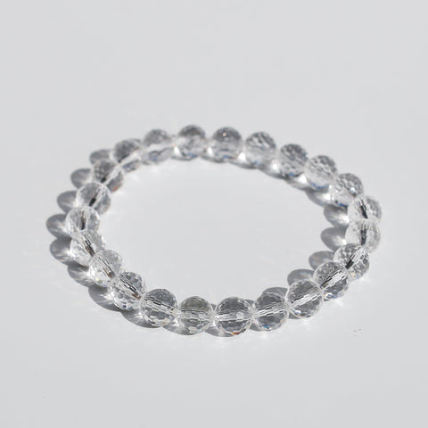 crystals healing Faceted Clear Quartz Bracelet Crystalz.com