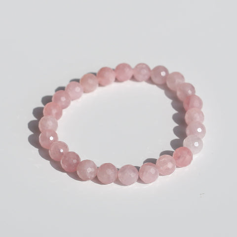 crystals healing High Quality Faceted Rose Quartz Bracelet Crystalz.com