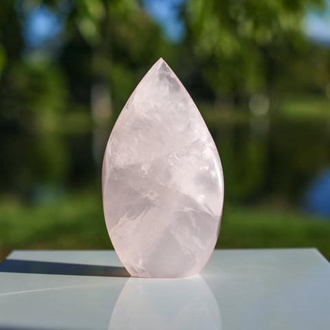 crystals healing Massive High Quality Transparent Rose Quartz Flame Crystalz.com