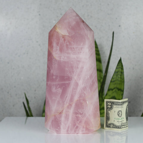 crystals healing Massive Rose Quartz Tower Crystalz.com