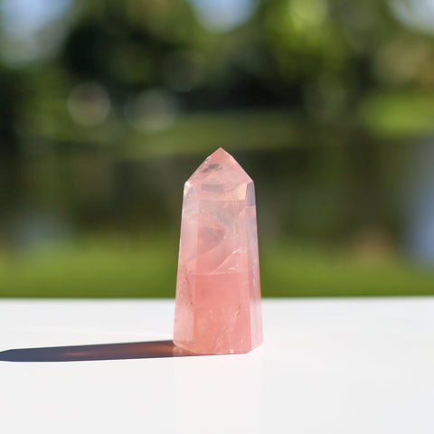 crystals healing Rare Deep Medium Pink Brazil Rose Quartz Crystalz.com