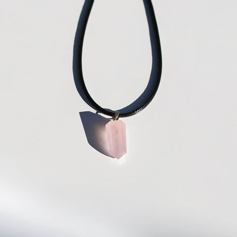 crystals healing Rose Quartz Point Necklaces Crystalz.com