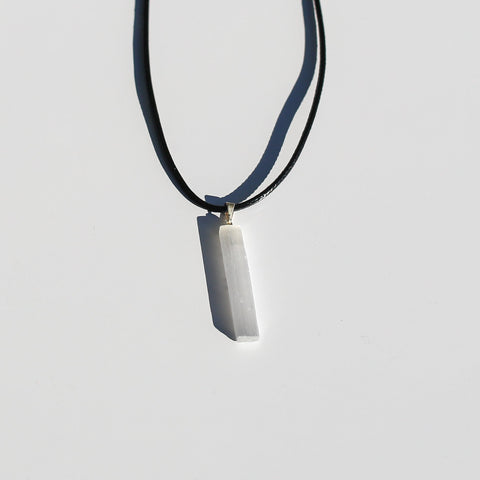 crystals healing Selenite Necklace Crystalz.com