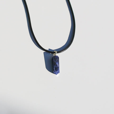crystals healing Sodalite Point Necklace Crystalz.com