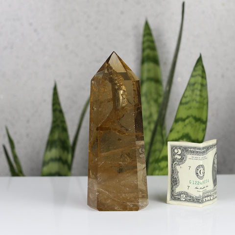 crystals healing Super Gold Dark Natural Citrine Tower Crystalz.com