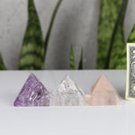 crystals healing Super High Quality Amethyst, Clear, and Rose Small Pyramids Crystalz.com