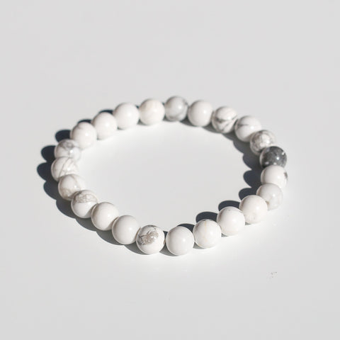 crystals healing White Howlite Bracelet Crystalz.com