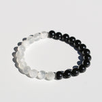crystals healing Yin Yang Selenite - Black Obsidian Bracelet Crystalz.com